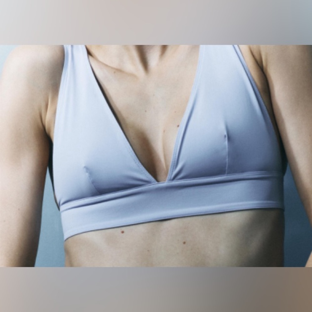 Zara bikini top/ baby blue color/ Size medium.